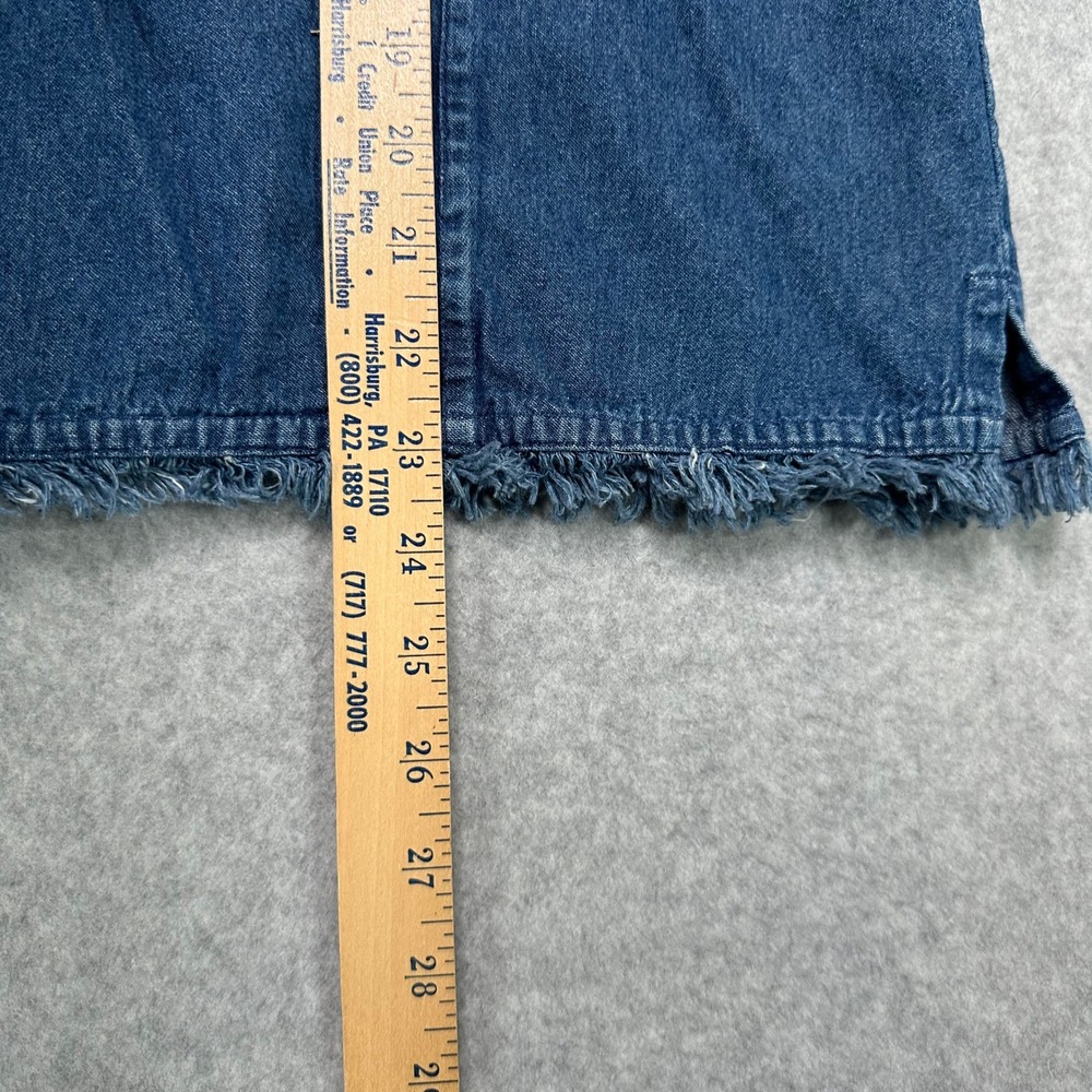 VTG CASEY & MAX Womens Denim Jacket Floral Embroidery Frayed Hem Blue Size‎ L - Picture 9 of 9